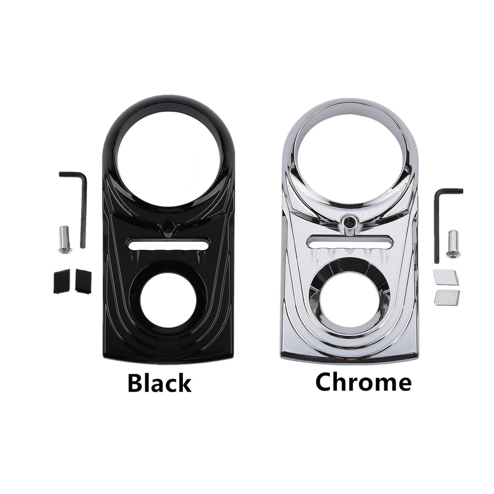 Chrome/Black Dash Panel Insert Cover Fit For Harley Softail Fatboy 2000-2017