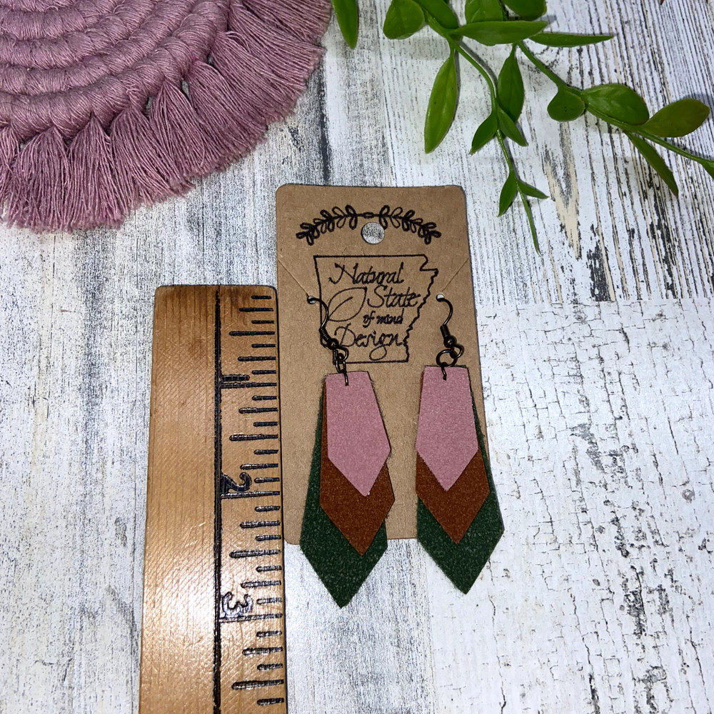 Handmade Boho Felt Dangle Earrings
