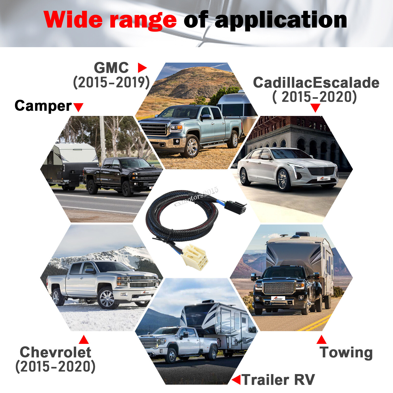 2-Plug Trailer Brake Control Wiring Harness For 2014-2020 GMC Sierra 1500/2500