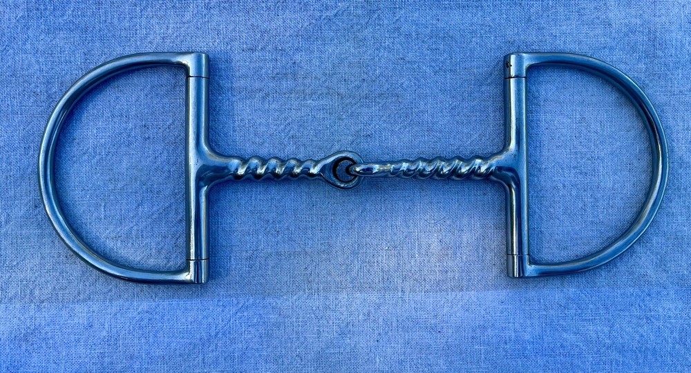 Used Dublin D-ring Corkscrew Snaffle Bit, Stainless Steel