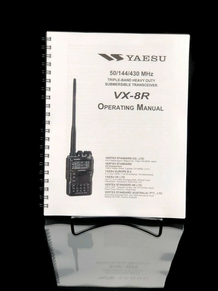 Yaesu VX-8R Instruction Manual Operating Guide Coil Bound