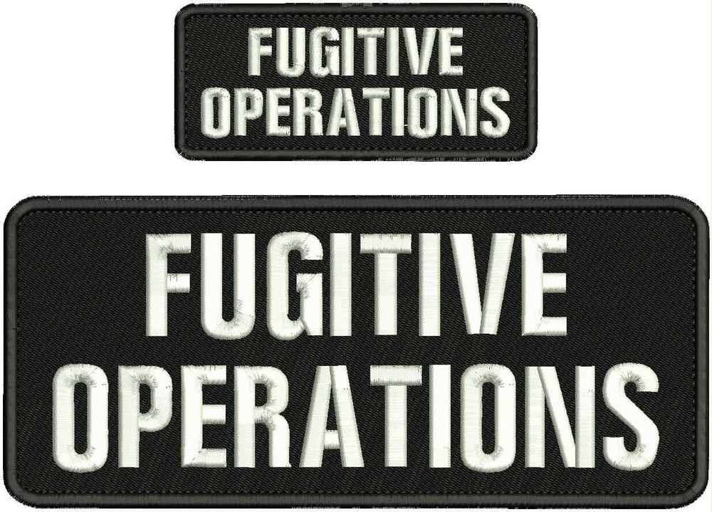 F OPERATIONS EMB PATCH 4X10 AND 2X5 HOOK ON BACK  blk/white