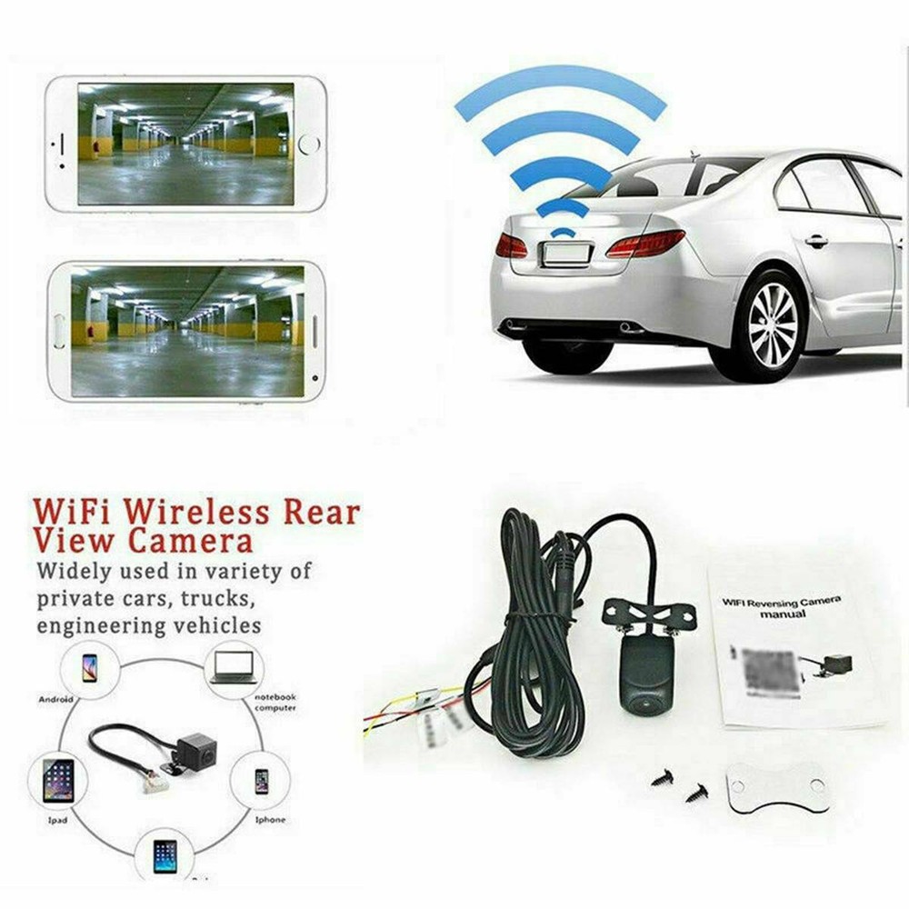 175°WiFi Wireless Car Rear View Cam Backup Reverse Camera For iPhone Android IOS