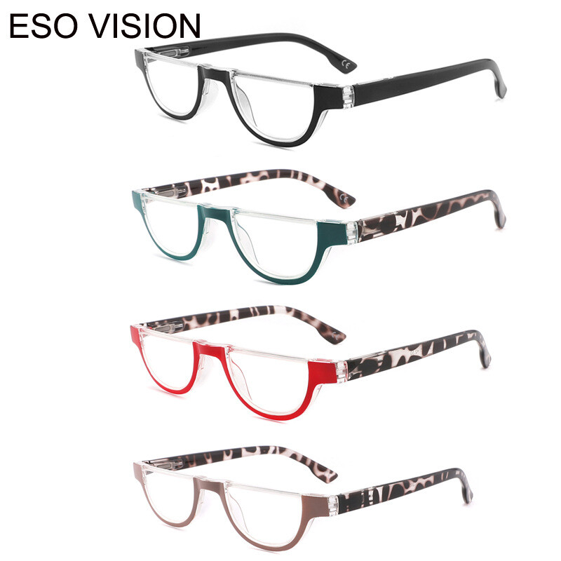 Kerecsen 4 Pack Reading Glasses Spring Hinges Half Moon Semi Rimless Reader New