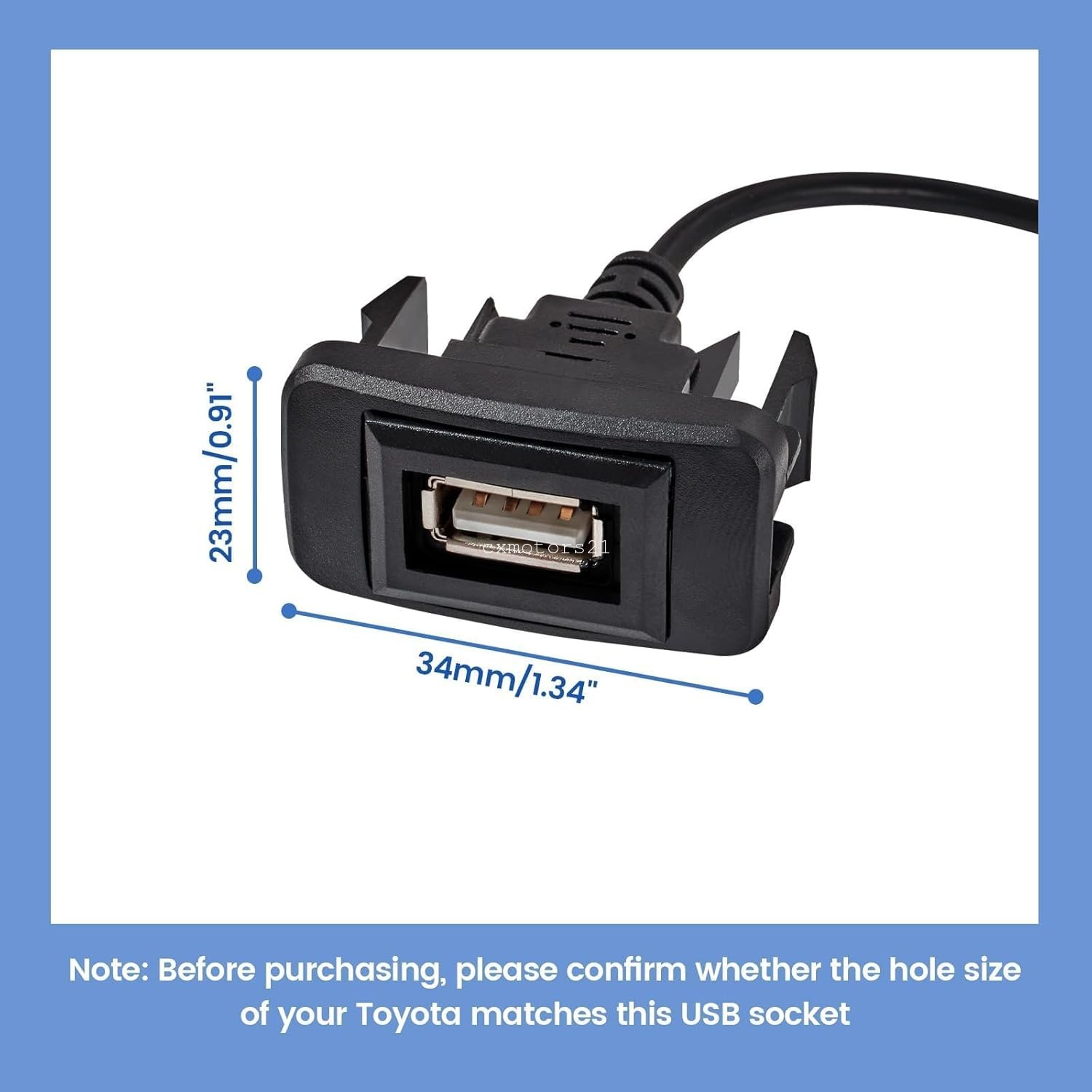 For 09-19 Toyota Corolla USB Port Power Outlet Car Charging Socket Flush Mount