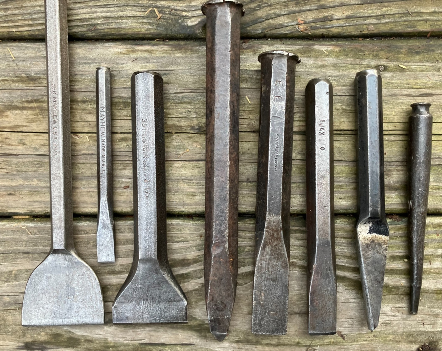 8 Good Vintage USA Stone Chisels