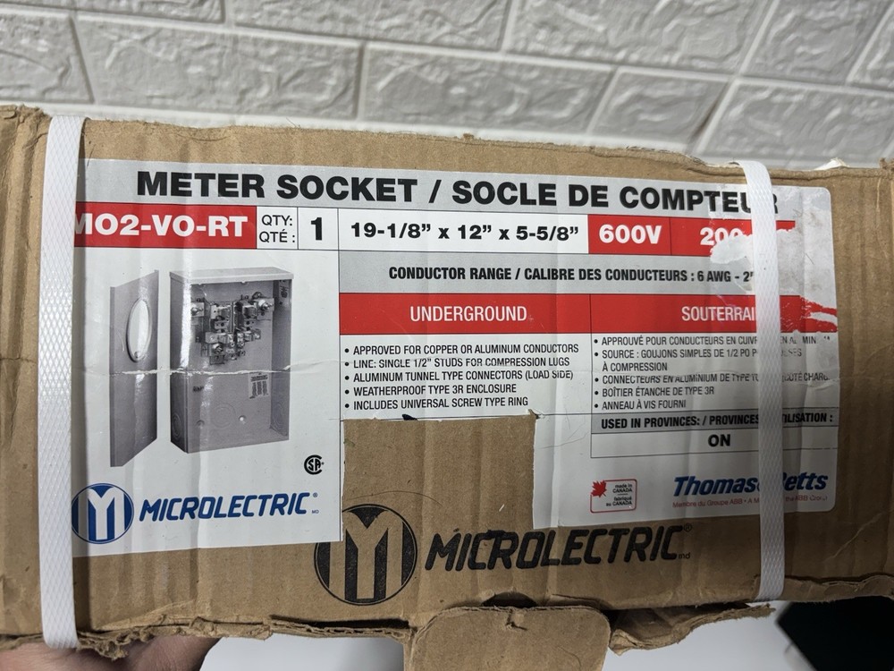 Microlectric Underground meter socket 200 A 600 V Model #MO2-VO-RT