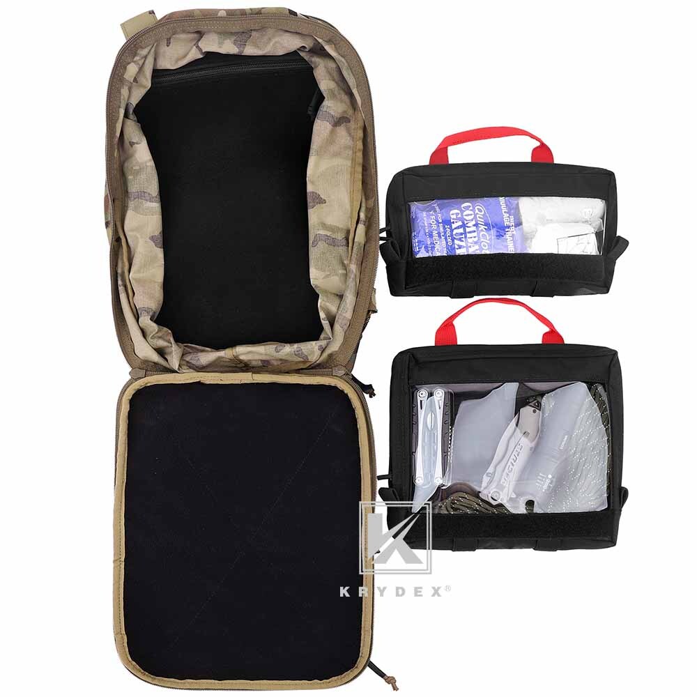 KRYDEX Clear Top Insert Pouch Organizer Hook Back Packing Cube for D3 Backpack