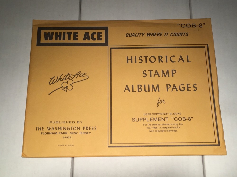 New Package White Ace Pages Commemorative Copyright Blocks COB 8 1985