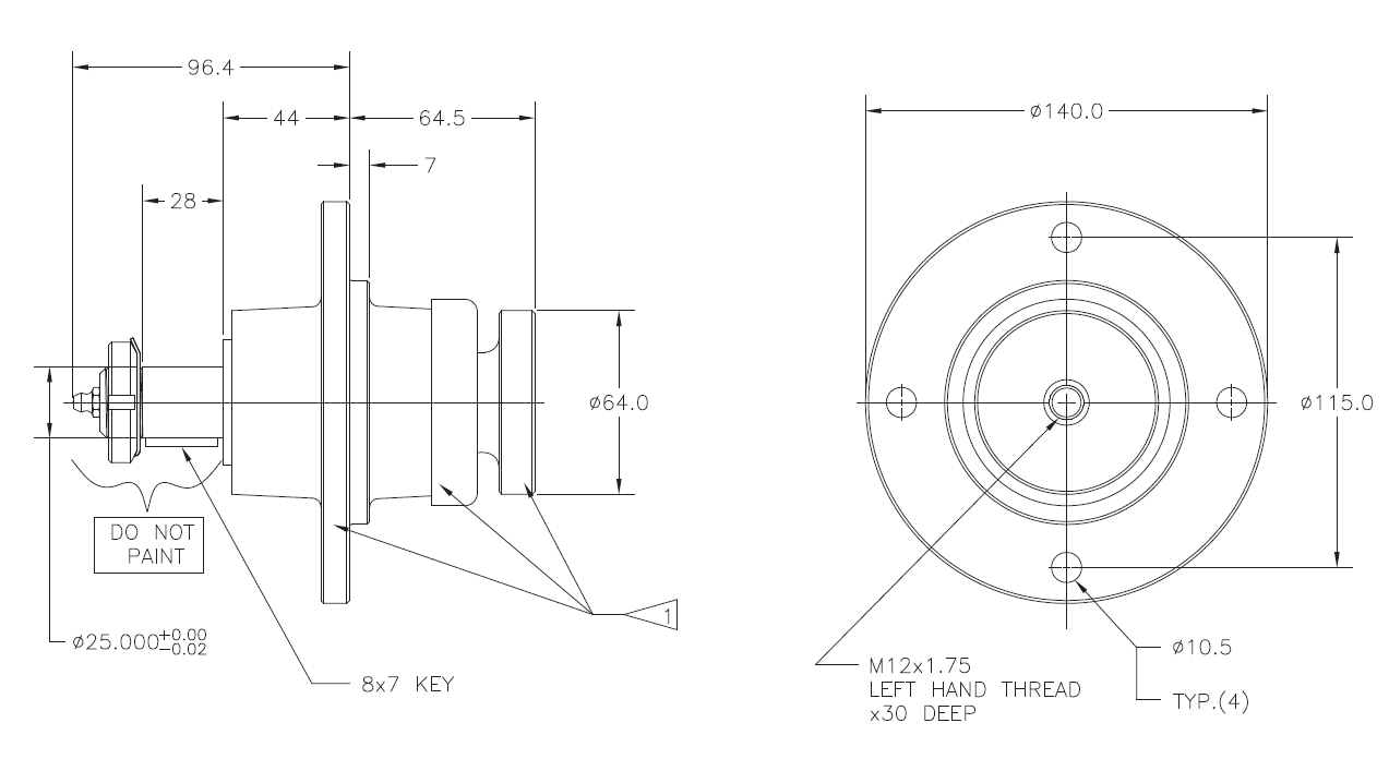 Finish mower Spindle, Servis Rhino Breeze, code 00775017 (01-252)