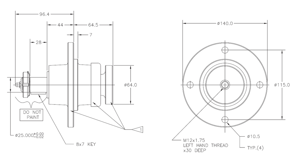 Finish mower Spindle, Worksaver code 650897 (01-252)
