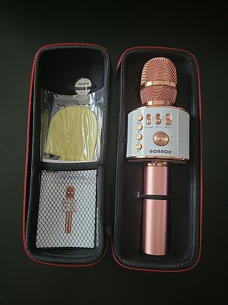 Wireless Karaoke Microphone Rose Gold With Case Missing Cords Banaok