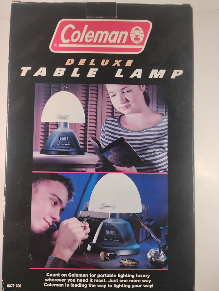 Coleman Deluxe Table Lamp Lantern Clock New