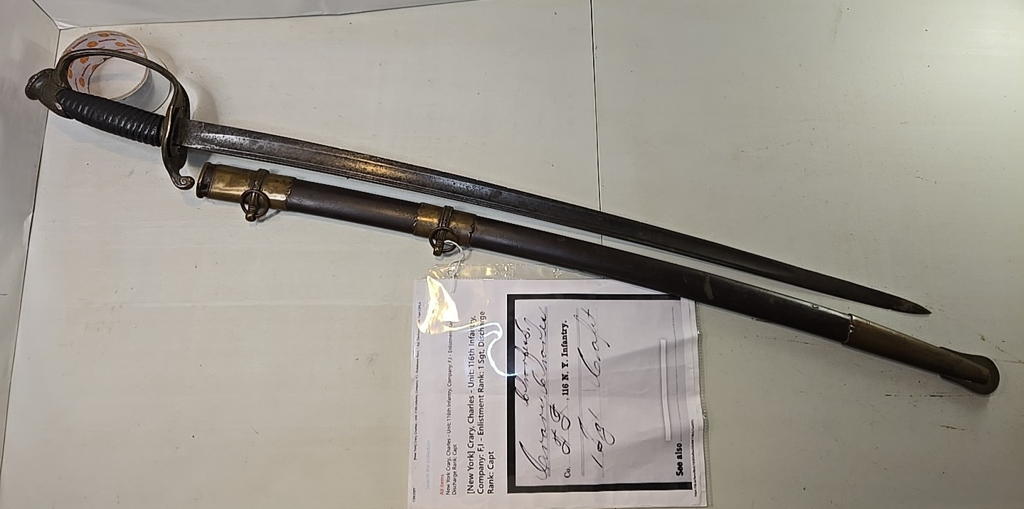 Civil War Model 1850 Foot Officers Sword with Scabbard, Used