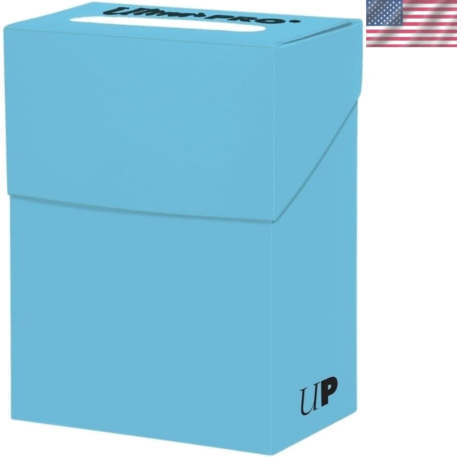 Light Blue Deck Box – Durable, Water-Resistant Card Storage with 6 Compartments