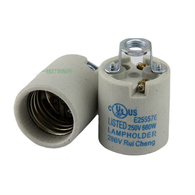 2x E14 E26 E27 Light Socket Porcelain Ceramic Screw Socket Lamp Holder Bulb Base