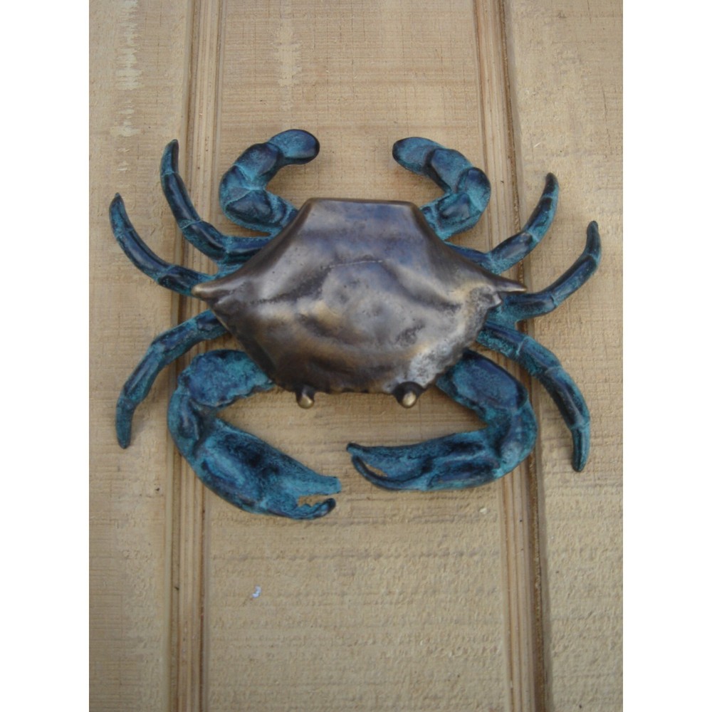 Baltimore Crab Front Door Knocker Solid Brass Crab Figure Ocean Beach Decor Gift