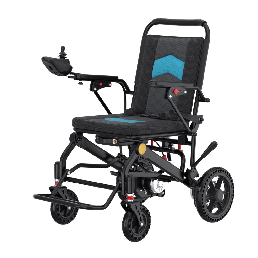 Foldable Lightweight Electric Wheelchair Mobility Powerchair All Terrain Adults