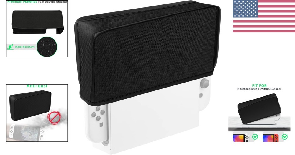 Durable Black Dust Cover for Switch/Switch OLED Dock | Scratch & Water Resistant
