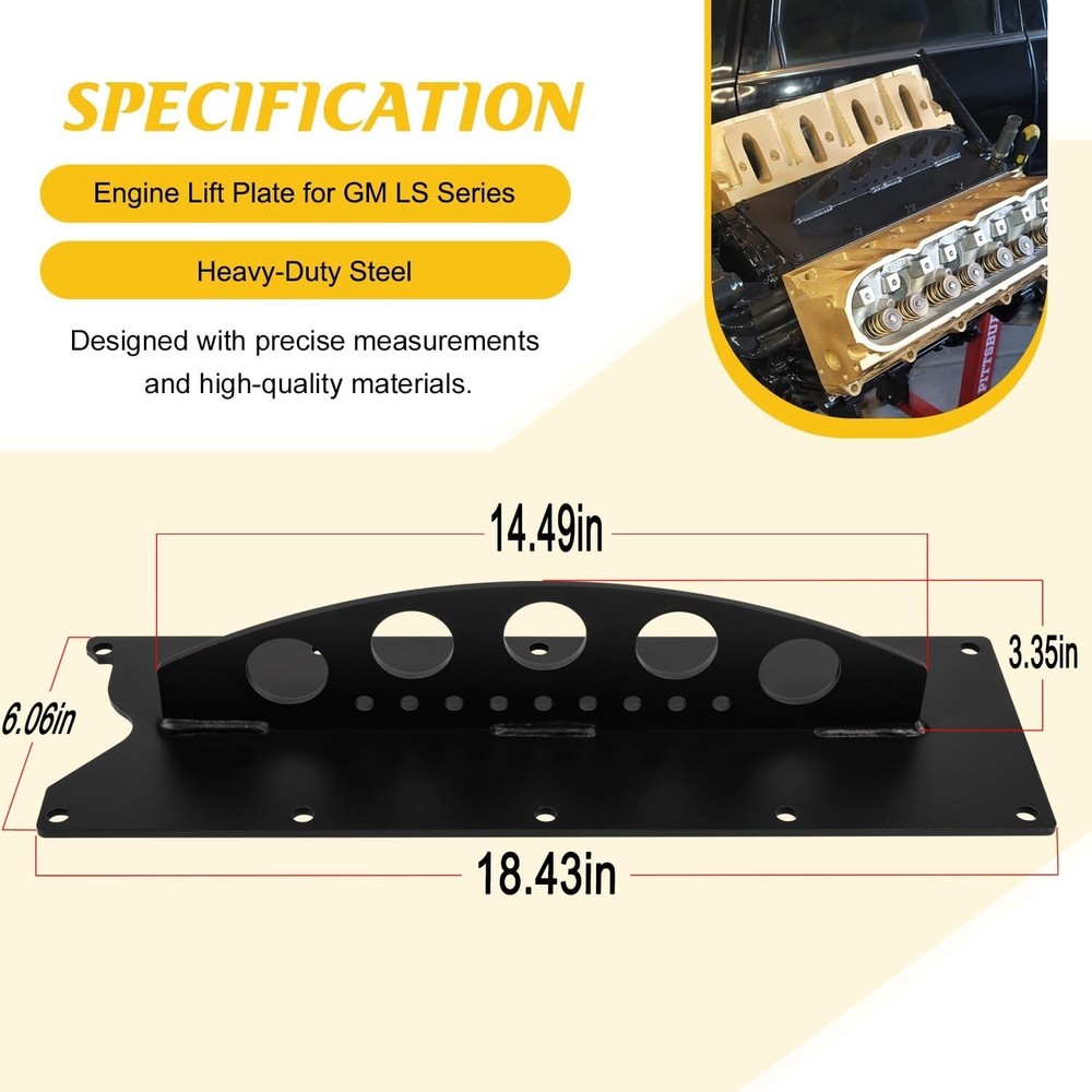 Precision LS Engine Lift Plate for Chevy LS Series | Safe & Efficient Hoisting