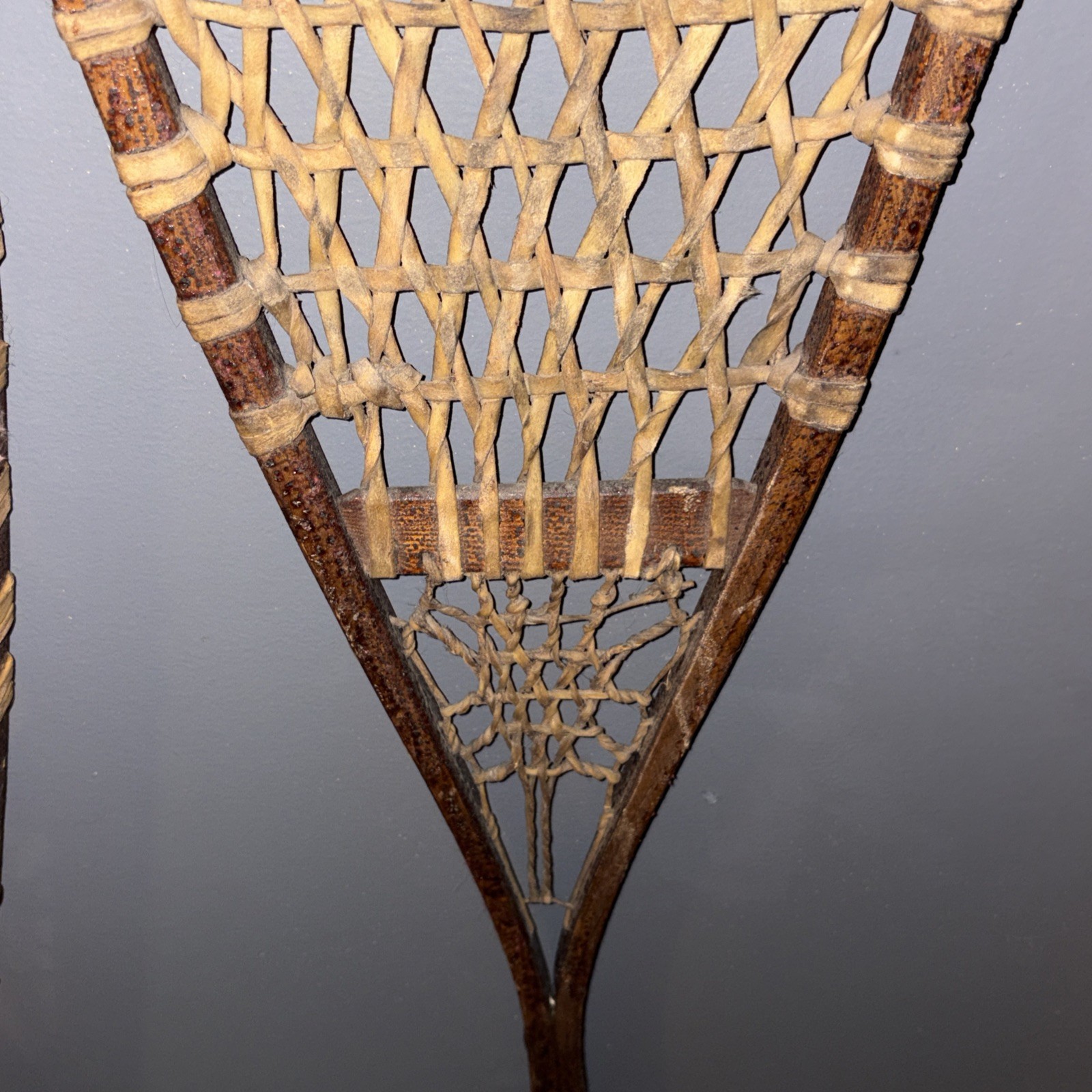 NICE PAIR OF ANTIQUE WOOD WOODEN SNOWSHOES PENOBSCOT SPECIALS MAINE