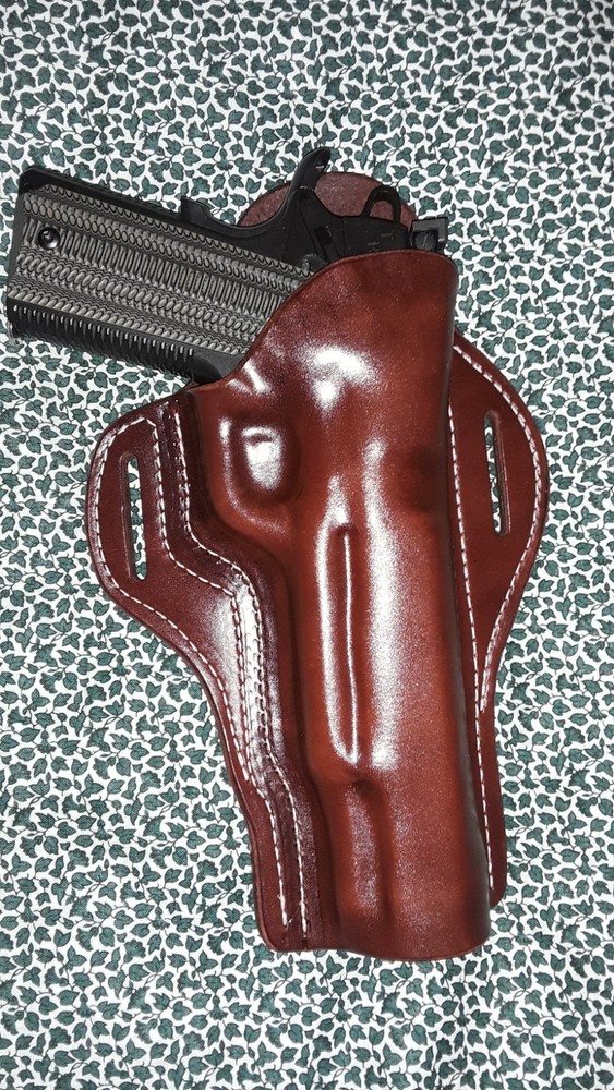 Leather 1911  6" Long Slide Holster, Straight Draw, Right Hand (New)