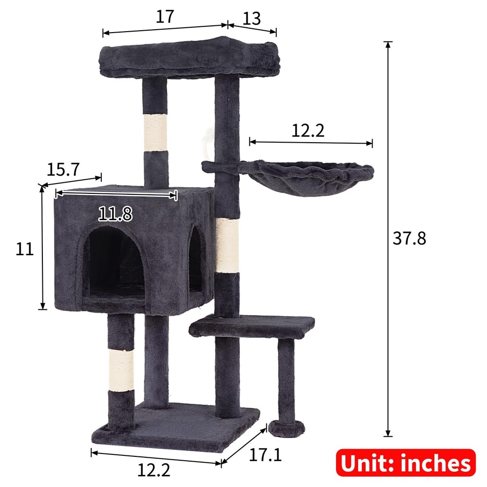 Multi Level Cat Tree Indoor Cat Tower with Scratching Posts