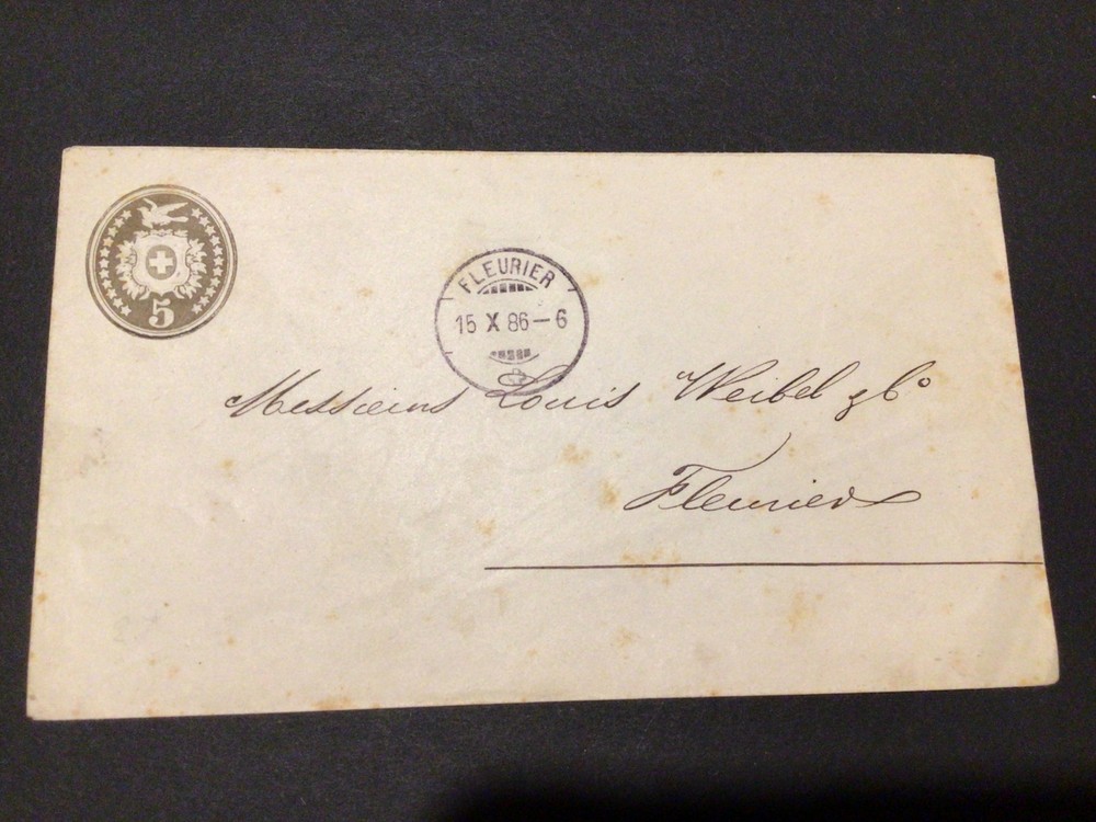 Switzerland 1886 Fleurier   postal cover  Ref 59737