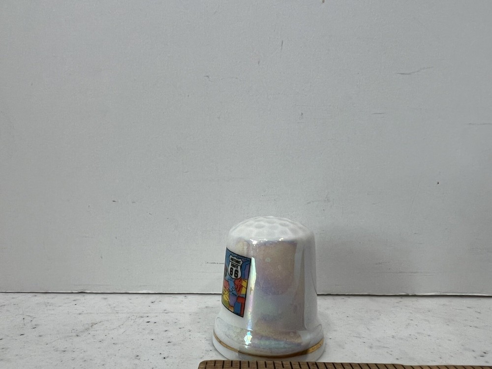 Route 66 Souvenir Ceramic Thimble Excellent