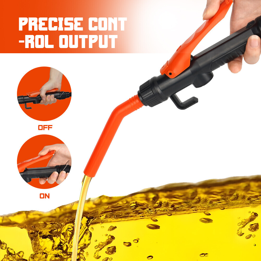 2.4 GPM Powered Battery Quick Liquid Fuel Transfer Pump with Flow Control Nozzle