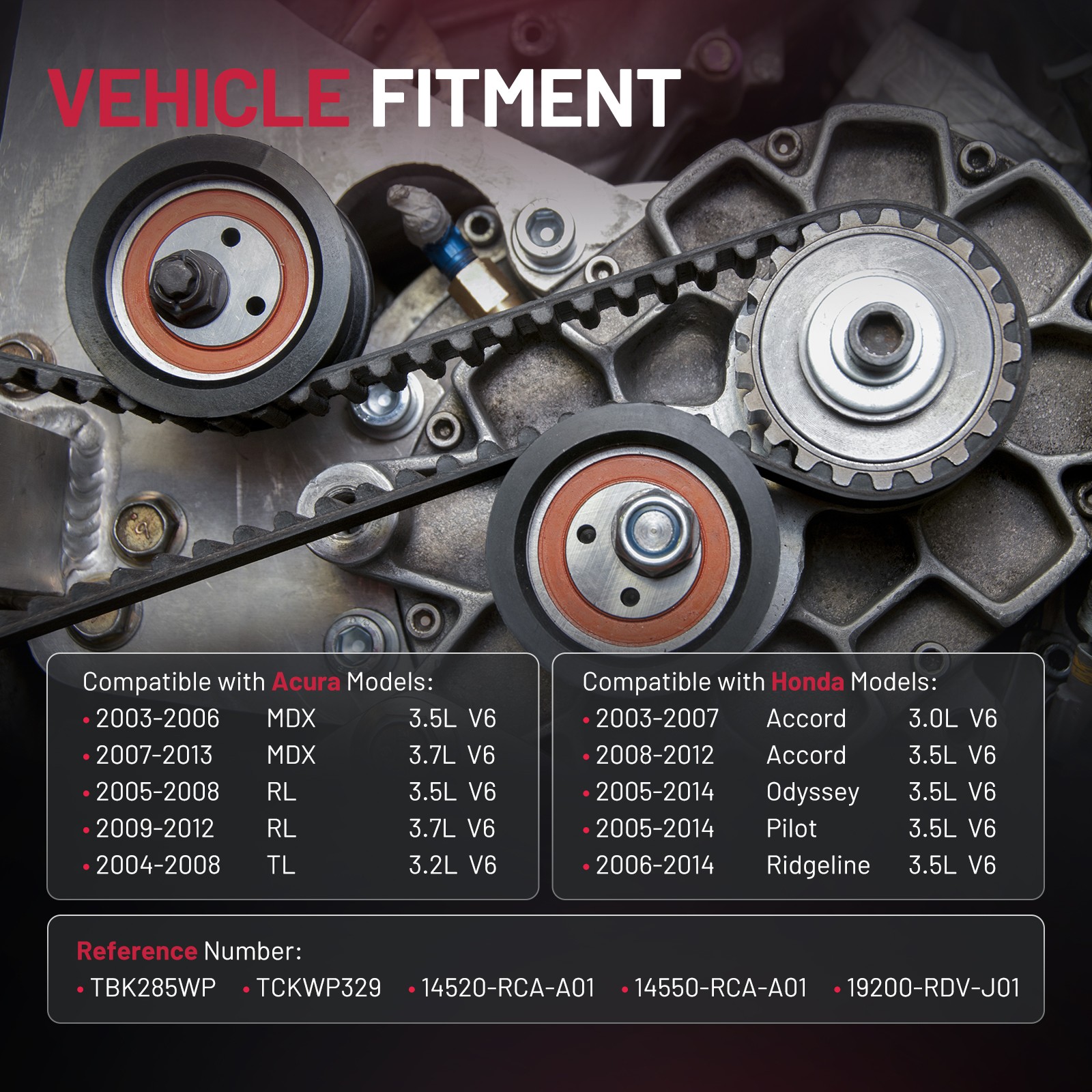 Timing Belt Kit and Water Pump set For Honda Pilot 2005-2015 3.5L V6