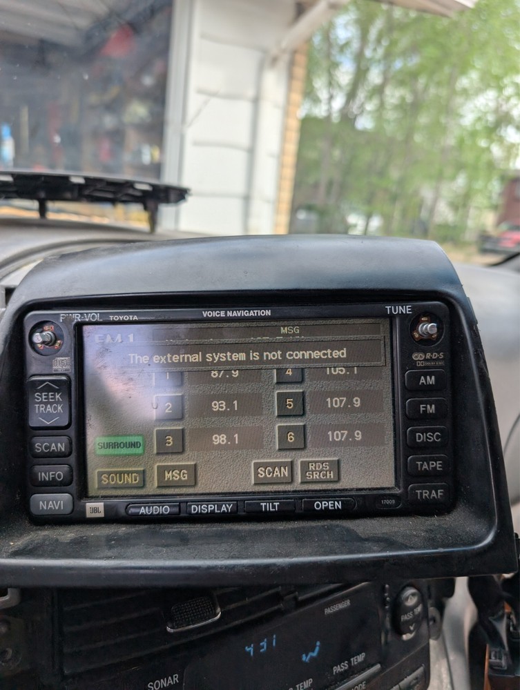 toyota Sienna JBL/navigation head unit only