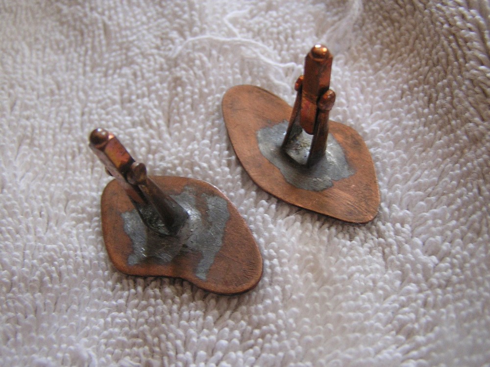 Vintage Modern Copper Enamel Cufflinks