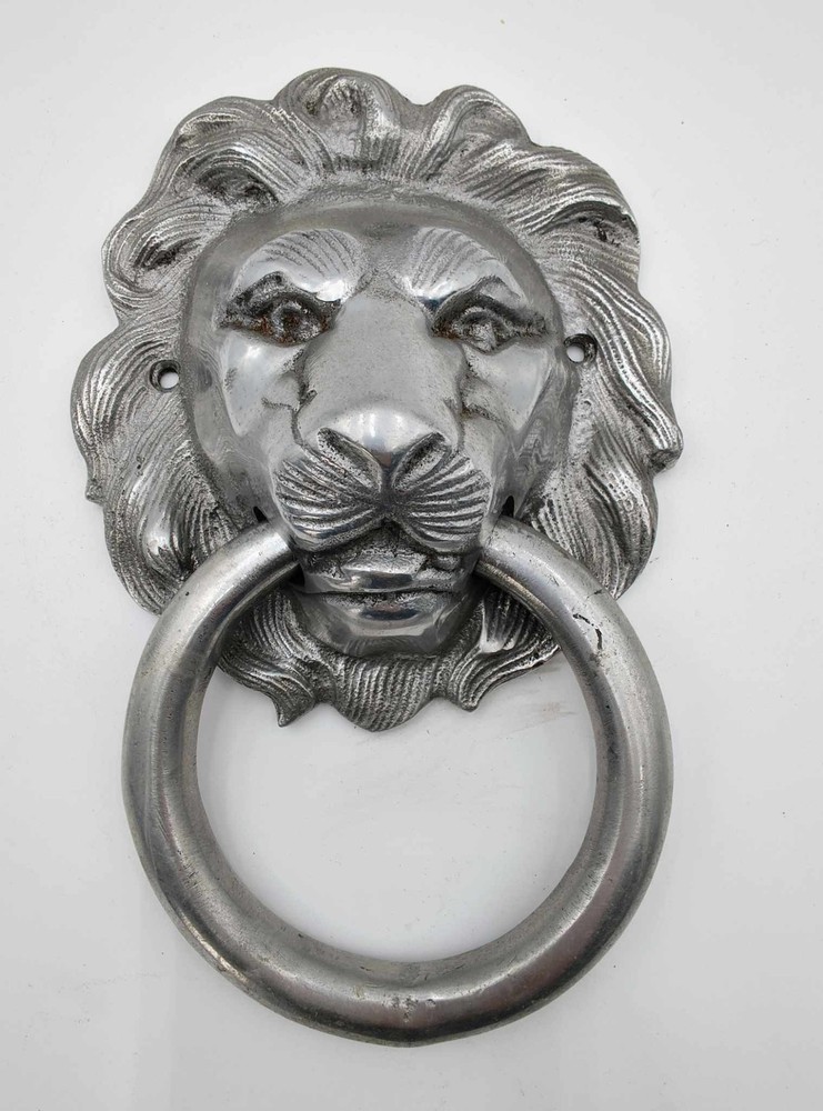 Large Cast Aluminum Lion's Head Door Knocker
