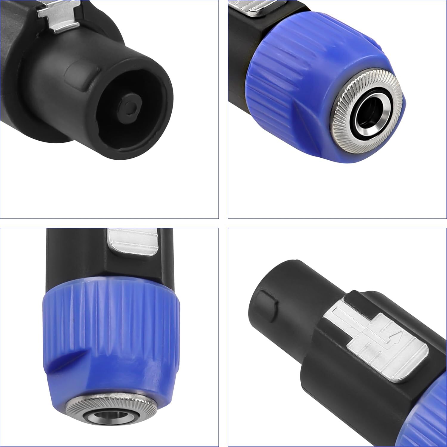 2PCS Speakon to 1/4" Inch Connector Plug Pro Speak-On Male to 1/4 Female Adapter