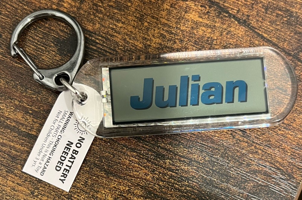 Solar Powered Flashing Name Keychain No Battery Needed