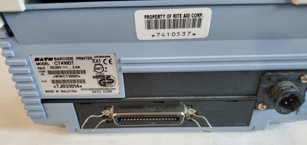 Sato CT410DT Parallels serial Port Ready Barcaode Printer W/ AC Tested