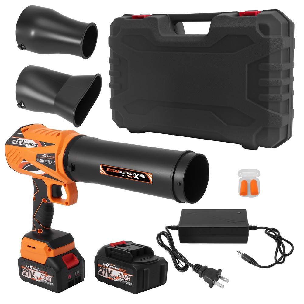 Brushless Cordless Leaf Blower 21V 550 CFM Variable Speed 2 Batteries