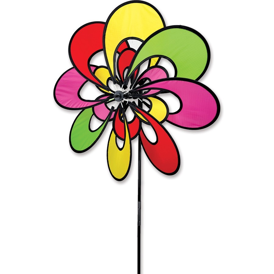 Double Whirly Neon Wind Spinner 40"