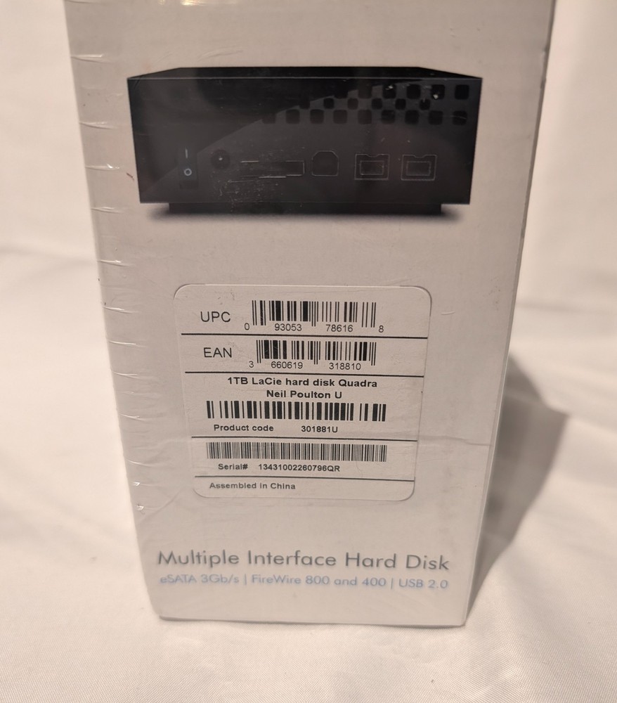 Lacie Quadra 1TB Multiple Interface External Hard Drive - NEW