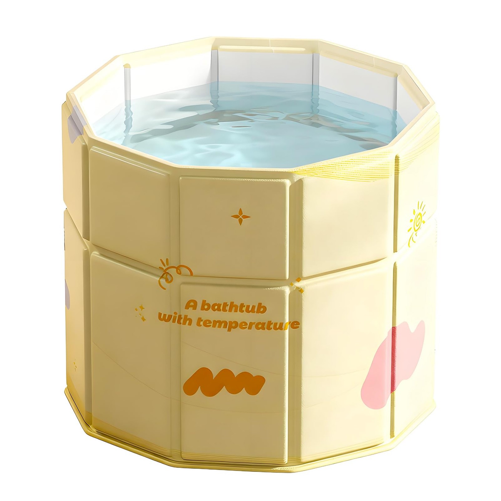 Portable Bathtub for Adult 27.5"x27.5" Collapsible Cold Plunge Bathtub Foldab...