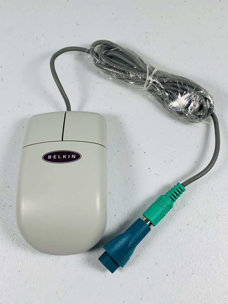 🔥Vintage 1999 • Belkin 2 Button Wired Combo Mouse • PS 2