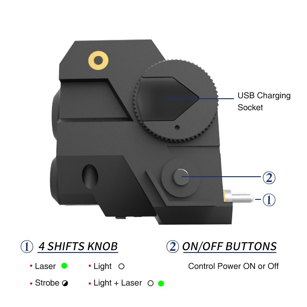 LASPUR Tactical Green/Red Laser Sight Light Flashlight Combo
