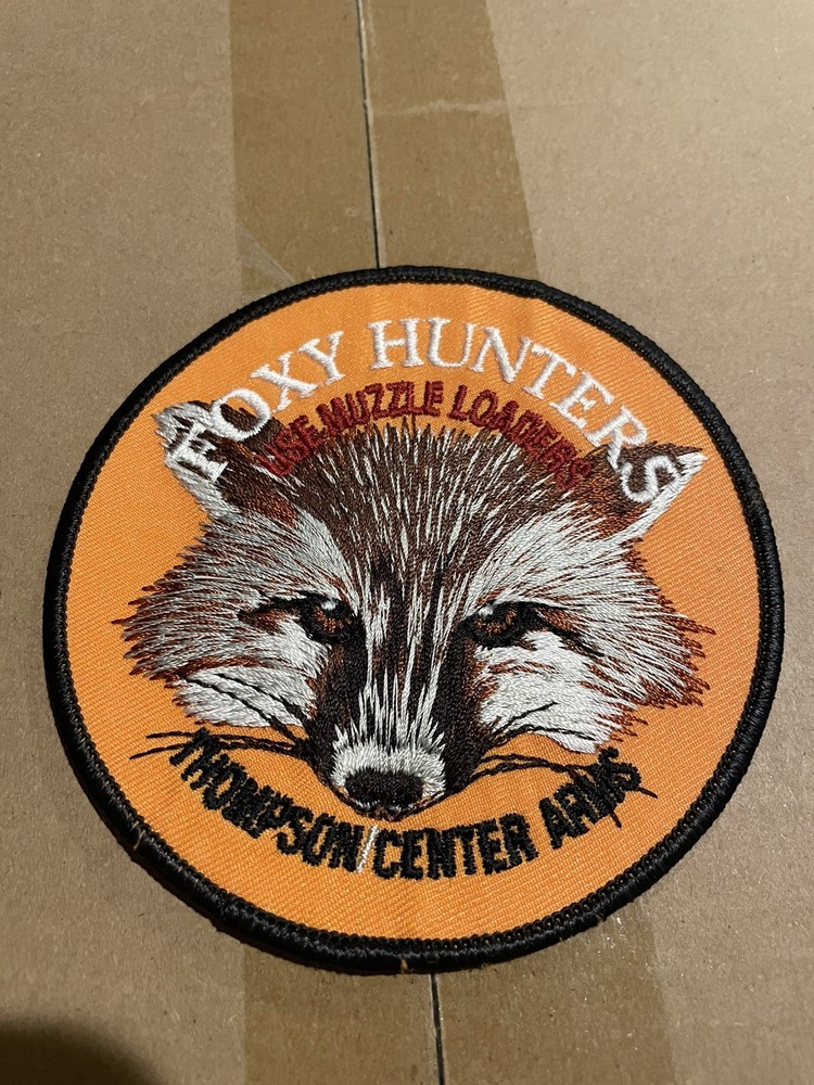 Thompson Center Arms 4” Diameter Patch, “Foxy Hunters Use Muzzle Loaders” Rare