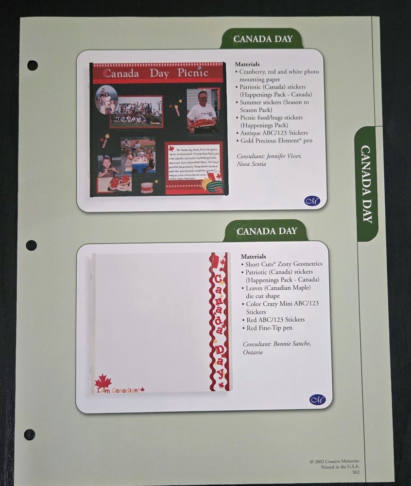 Creative Memories Page Patterns Dividers & Idea Sheets plus FREE CM BINDER! NEW!