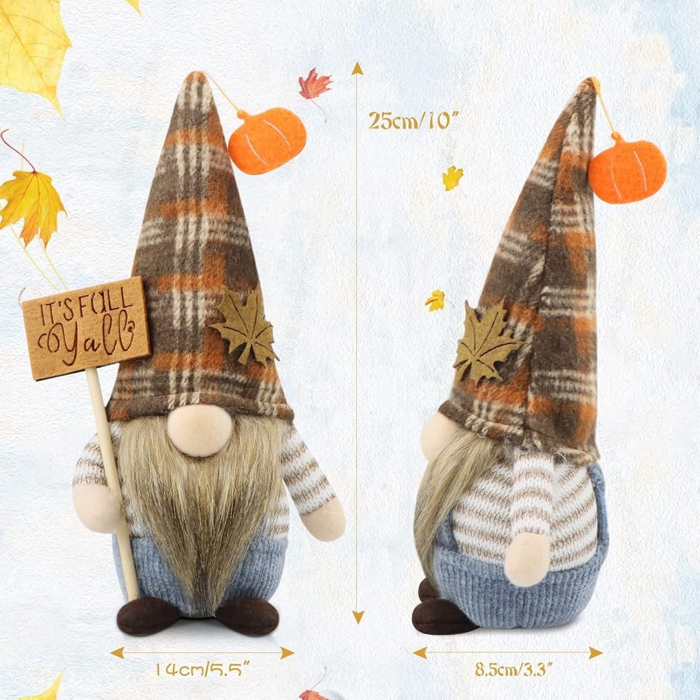 ehydy Fall Gnomes Decorations Harvest Maple Leaf Gnome Handmade Decor