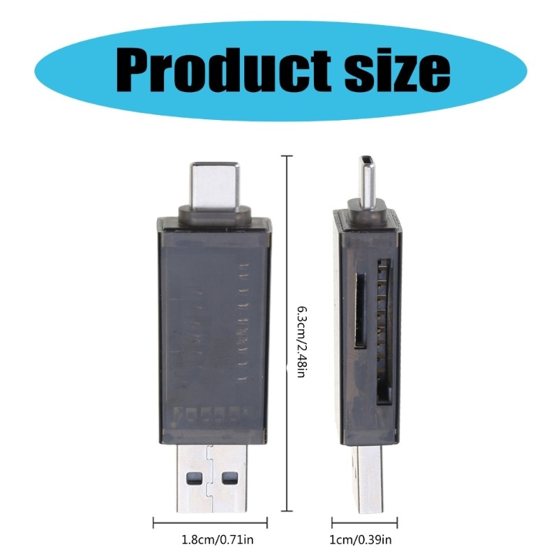 Type C USB 3.0 SDTF Card Reader Adapter for Memory Card Reader Connectors