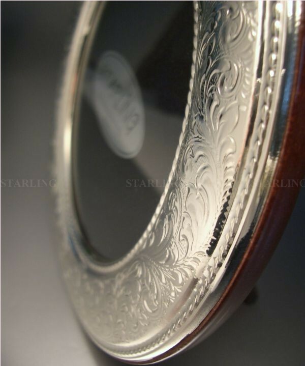 Romantic Photo Frame - Florentine Engraving - Silver Frame Solid 925 Silver (V1)