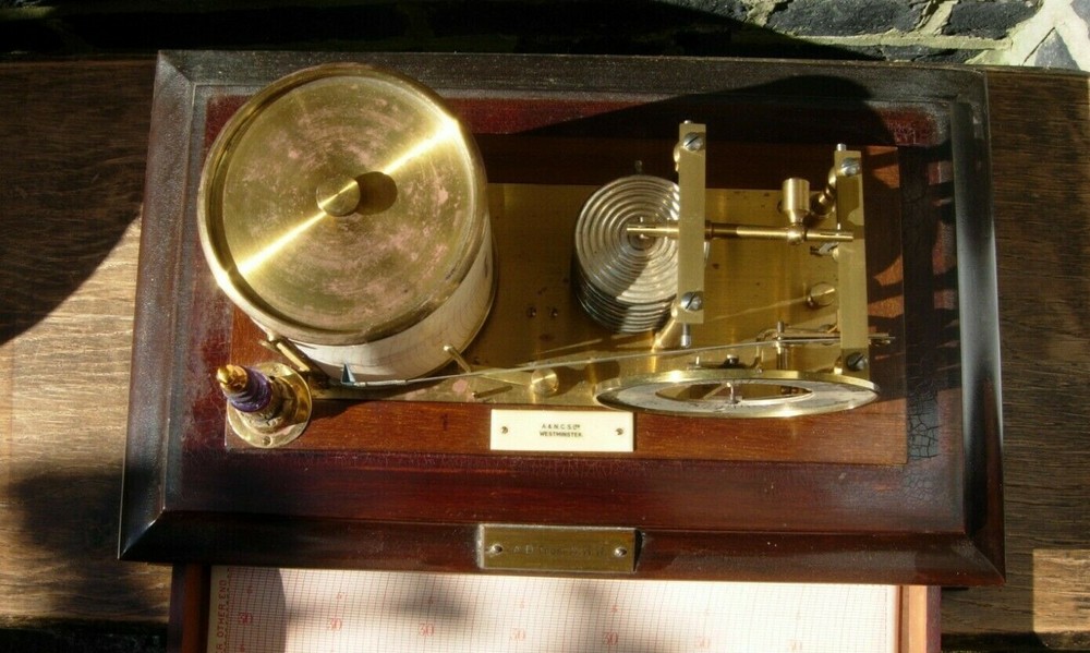 Drum Barograph barometer antique A & N C S ltd Westminster