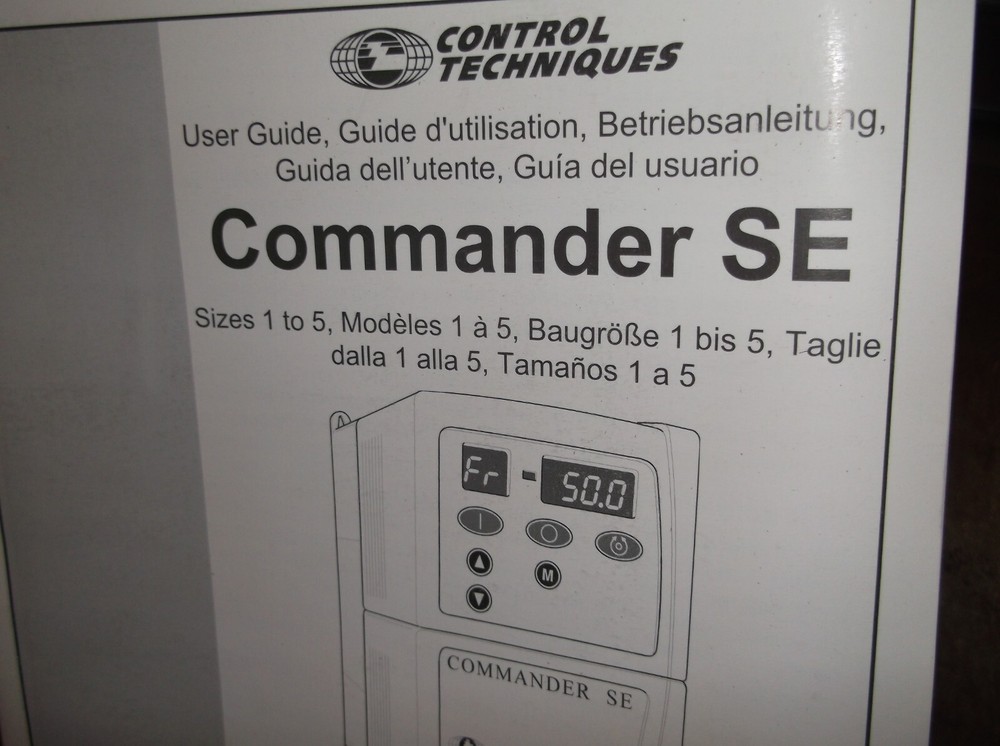CONTROL TECHNIQUES 0452-0062-09 COMMANDER SE DRIVE USER GUIDE MANUAL (O5)